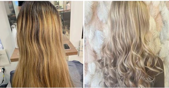 Blonde Hair Colour Transformation Essex hairdressers