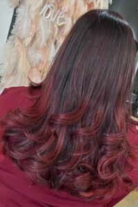 Red Balayage at Gary Pellicci Hairdressers in Essex