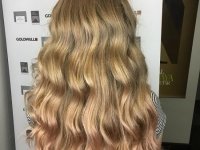 golden pink hair extensions