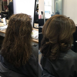Kerasilk smoothing transformation in salon  Gary Pellicci Hairdressers Ongar